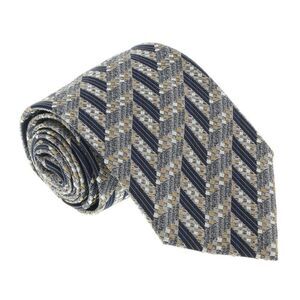 Missoni U5097 Silver/Gold Chevron 100% Silk Tie